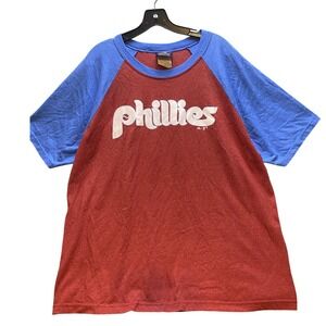 Philadelphia Phillies Shirt Mens 2XL Cooperstown Baseball MLB Raglan Heathered‎